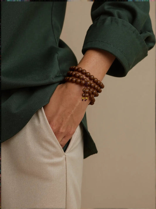 Ebony Agarwood Incense Beads Bracelet· 108 Seeds