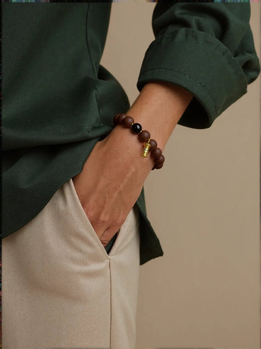 Ebony Agarwood Incense Beads Bracelet· 18 Seeds